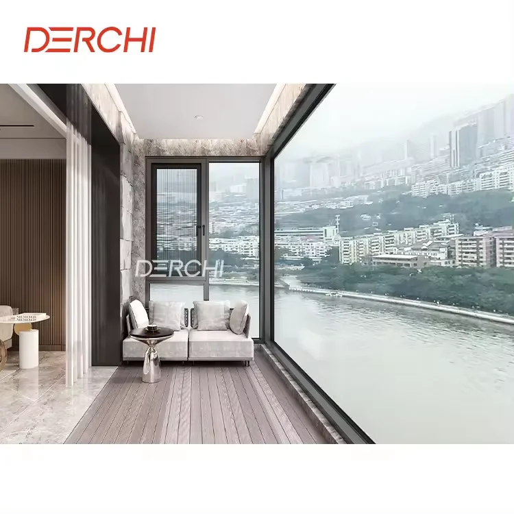 Hurricane Anti-impact Heat Insulation Thermal Break Great Picture Window Temered Glass Panoramic Aluminum Fixed Window