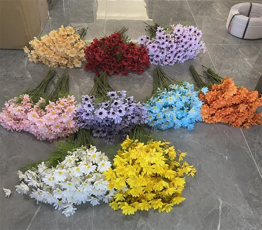 5 Heads Small Artificial Daisy Flower Silk Chamomile Artifical Flowers Daisy For Home