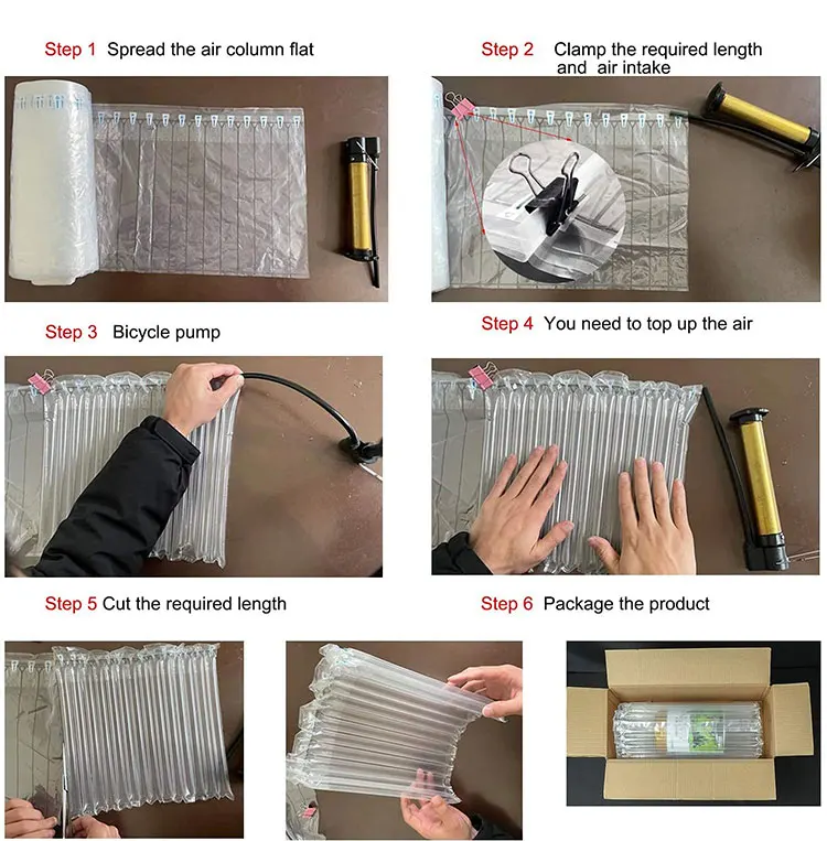 Alps Manufacturer Inflatable Fill Air Cushion Film Column Bag Inflatable Cushion Air Protective Column Packaging Film Bag