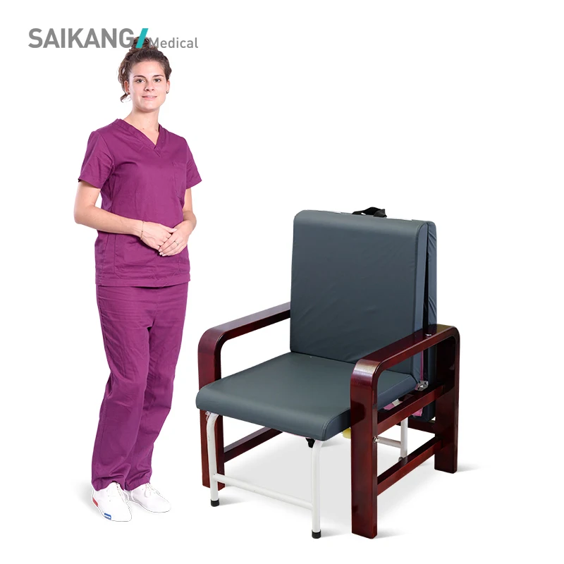 SKE001-3 Cheap Hospital Medical Folding Attendant Accompany Chair