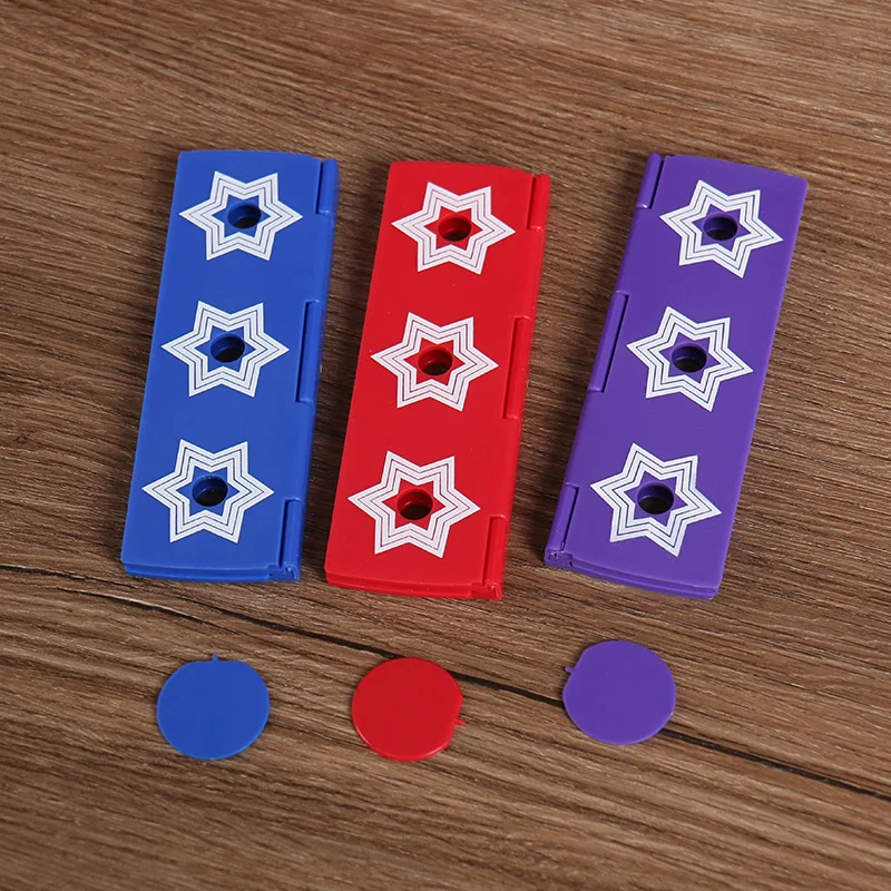 Coin Pencil Penetration Magic Tricks Fun Illusion Pens Through three Hole Close Up Toys Party Kids Adults Novelty Magic Props