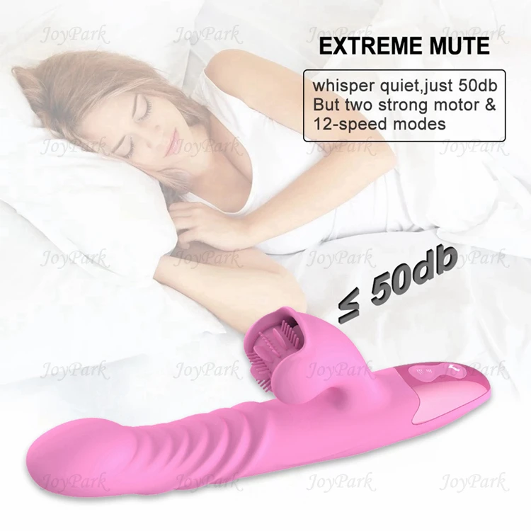 JoyPark USB Electric Tongue Licking Brush Heating Wand Massager Heat Telescope Sex Toy Vibrator for Women Masturbation