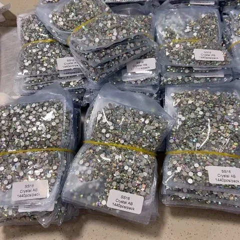 Super Glitter Strass Glass Rhinestones Flat Back Non Hotfix Rhinestones For Nail Art Fabric Garment