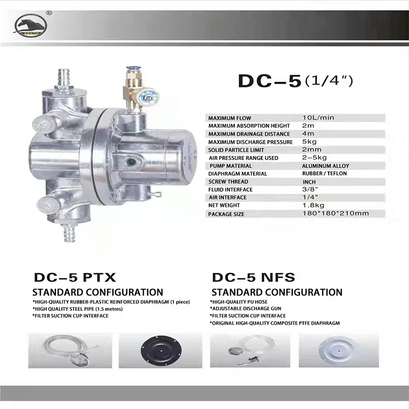 Pneumatic Diaphragm Pump Small Air Operated Double Electric Vacuum High Low Flow Pressure Value Sprayer Fluid  Paint Regulator