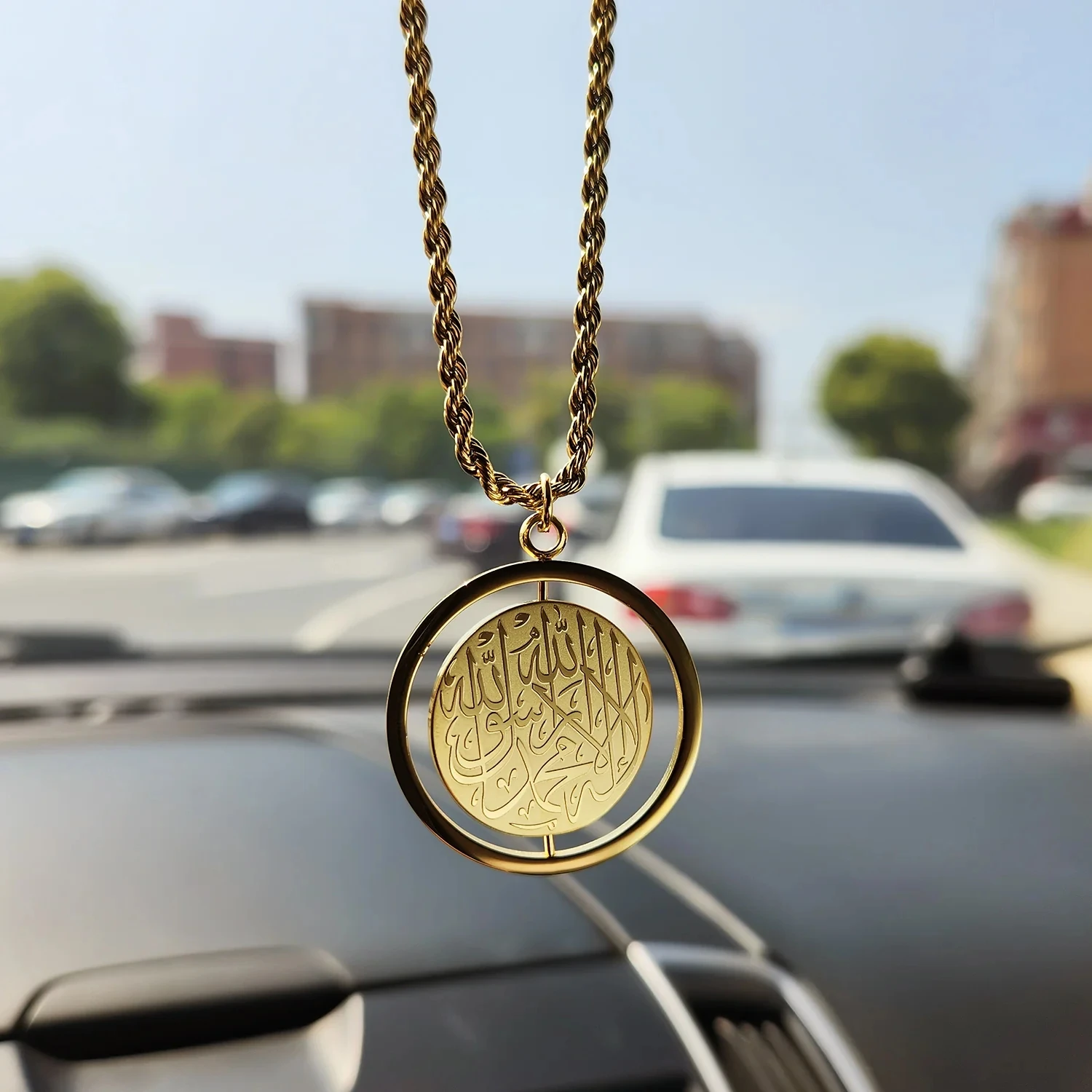 stainless steel jewelry Islamic Muslim Arabic calligraphy jewelry Ayatul Kursi Keychain jewelry gift wholesale