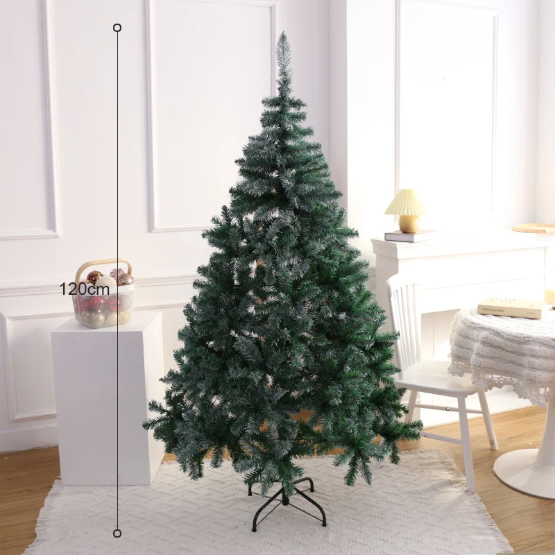 Xmas PE & PVC Mixed Snow Artificial Christmas Tree Large White Christmas Tree Snowflakes Ornaments Home Use PET Material