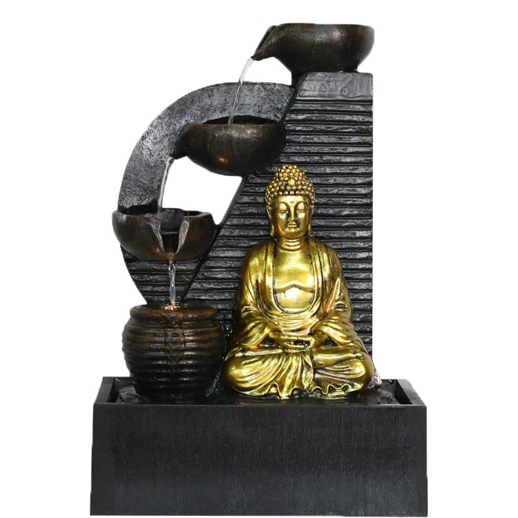 Ganesh Water Fountain Led Colorful Mini Indoor Molds Plastic Buddha Water Fountain Resin JN300 Indian Outdoor Ornaments WCA,BSCI