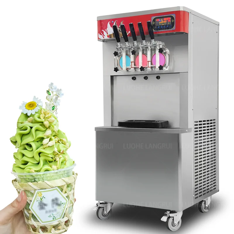 Soft Serve Ice Cream Maker 5 Flavors Automatic Icecream Making Machine Commercial for Business Sale Prices