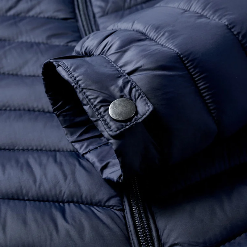 Custom logo winter men casual clothes fashion solid color cheap bubble jacket with hood