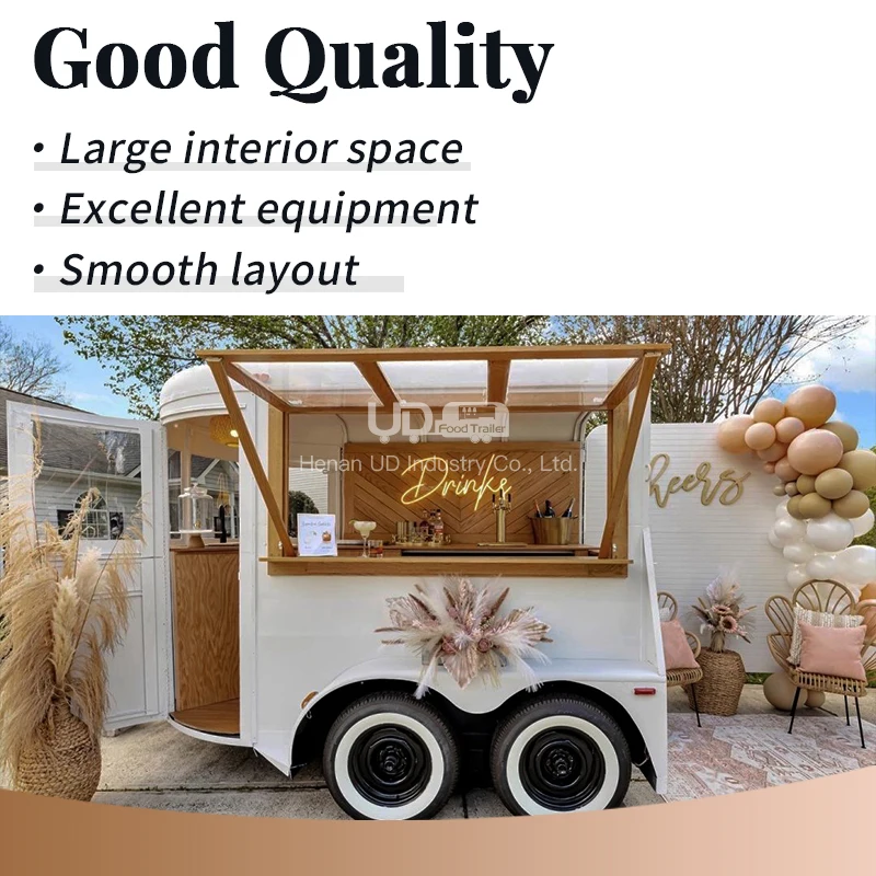 UrDream Small Buffet Bakery Shop Street Food Cart Trailer With American Standard Mobile Food Dining Car Mobile Bar Trailers