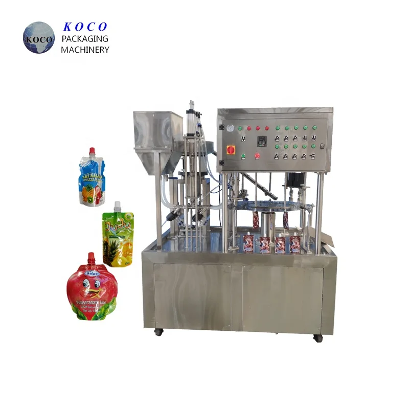 KOCO Rotation type liquid filling machine for packing suck jelly in doypack or stand bag