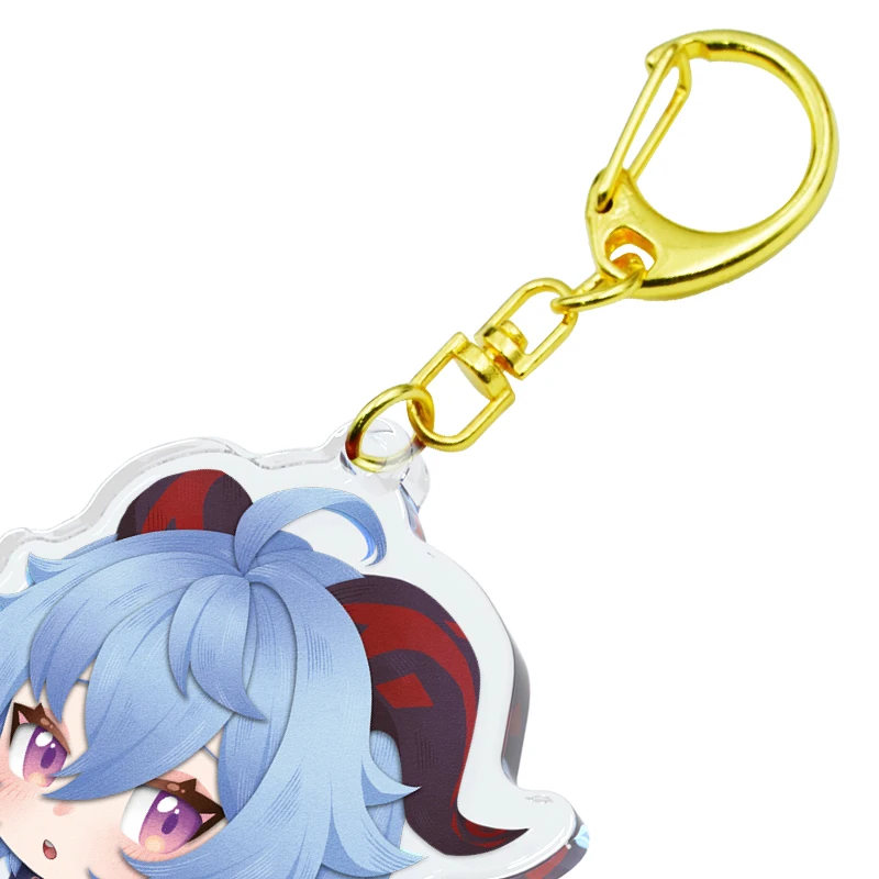 PAKA Cute Plastic Cartoon Acrylic Keychain Blanks Clear Custom Acrylic Keychain Charm Sublimation Printed Anime Acrylic Keychain