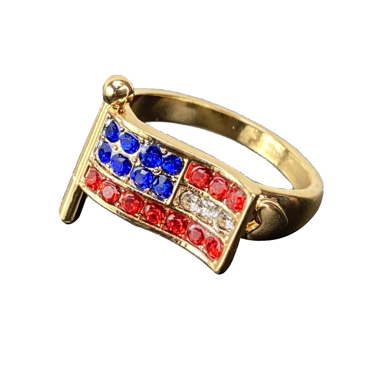 US Flag Ring For Presidential Race Red Zircon Fashion American ring Jewelry