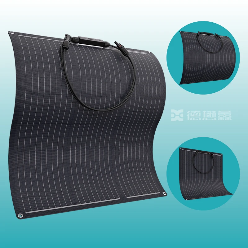 Waterproof Monocrystalline Bendable Charger Off-Grid EFTE Balcony Flexible Solar Panels 50w 100w 220w for home RV Boat Van Car