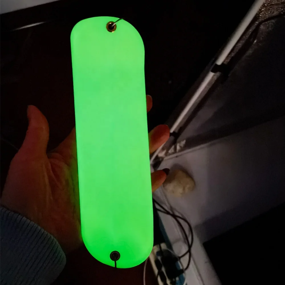 Glow Luminous UV Diving Plate Salmon 5.5in 8in 11in Flasher Board Fishing Trolling Spoon