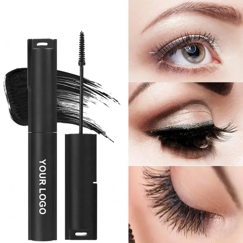 wholesale custom waterproof mascara Gel thick long lasting 4d silk fiber lash Volume mascara private label vegan