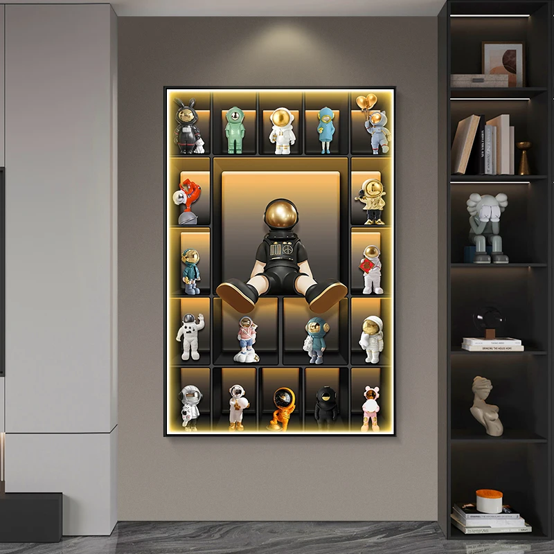 Hand Painted Textured Modern Art Anime Bears Canvas Art Posters and Prints Canvas Painting Home Decorative Wall Art