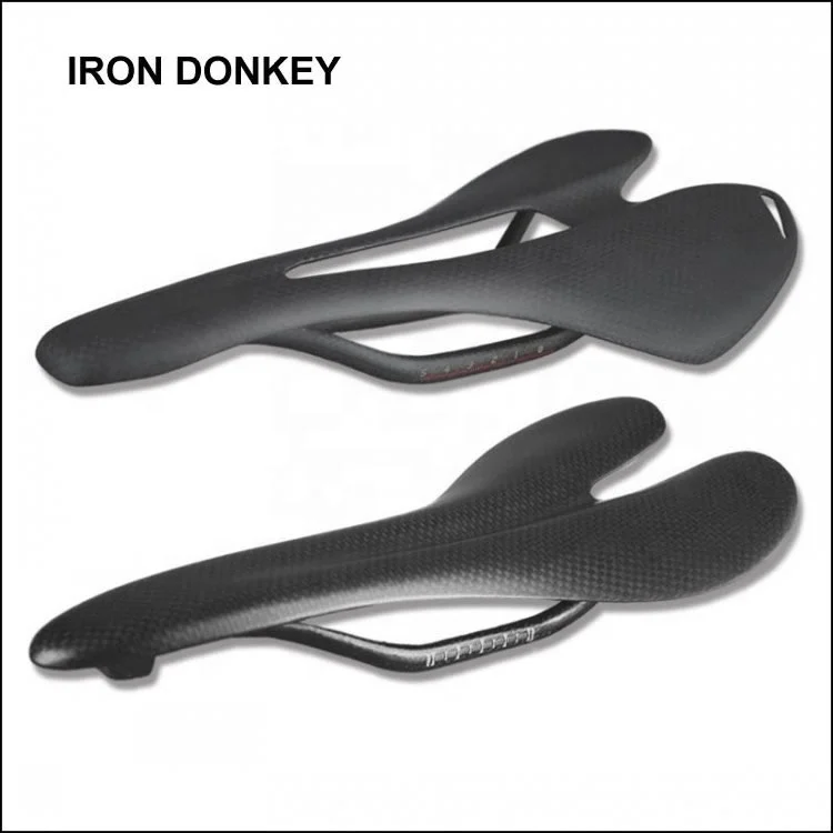 IRONDONKEY All-Weather Leather Bike Seat Soft Non-Standard Mountain Road Bicycle Saddle Hollow Design Carbon Fiber Cushion