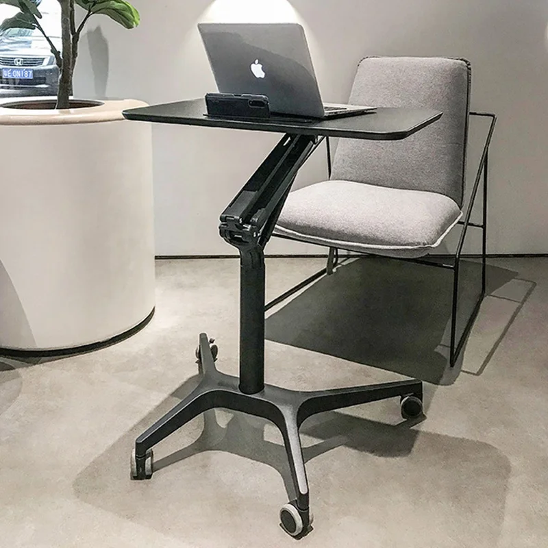Pneumatic automatic lifting writing desk standing movable computer desk lectern simple office desk