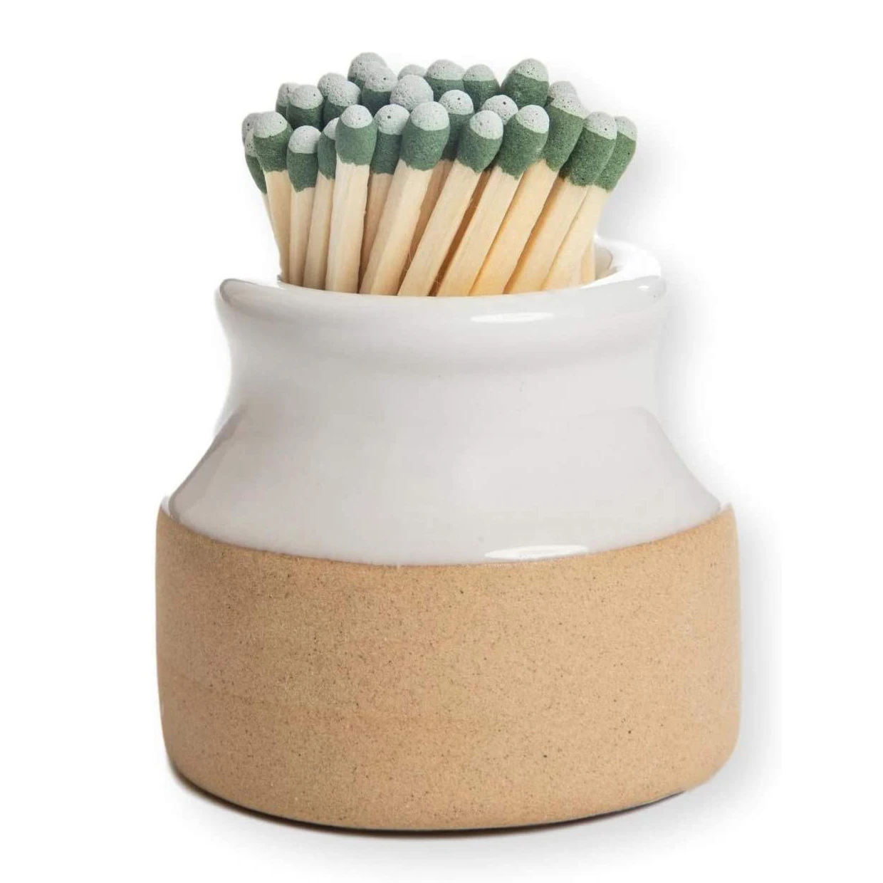 Bottle Shape Ceramic Matchstick Holder for Kitchen, Bathroom Ceramic Match Holder with Striker