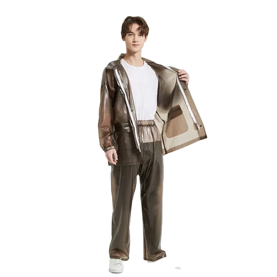 PVC clear rain coat on sale for adult Waterproofing rain ponchos for adults waterproof poncho raincoat