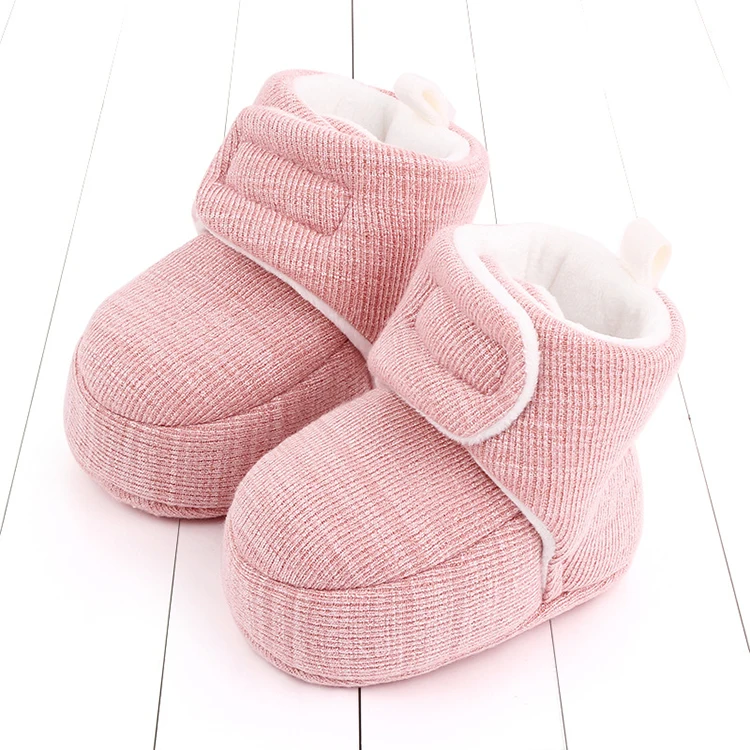 Solid color toddler walking shoes winter anti heel cotton shoes soft soles anti slip thick cotton warm baby prewalker