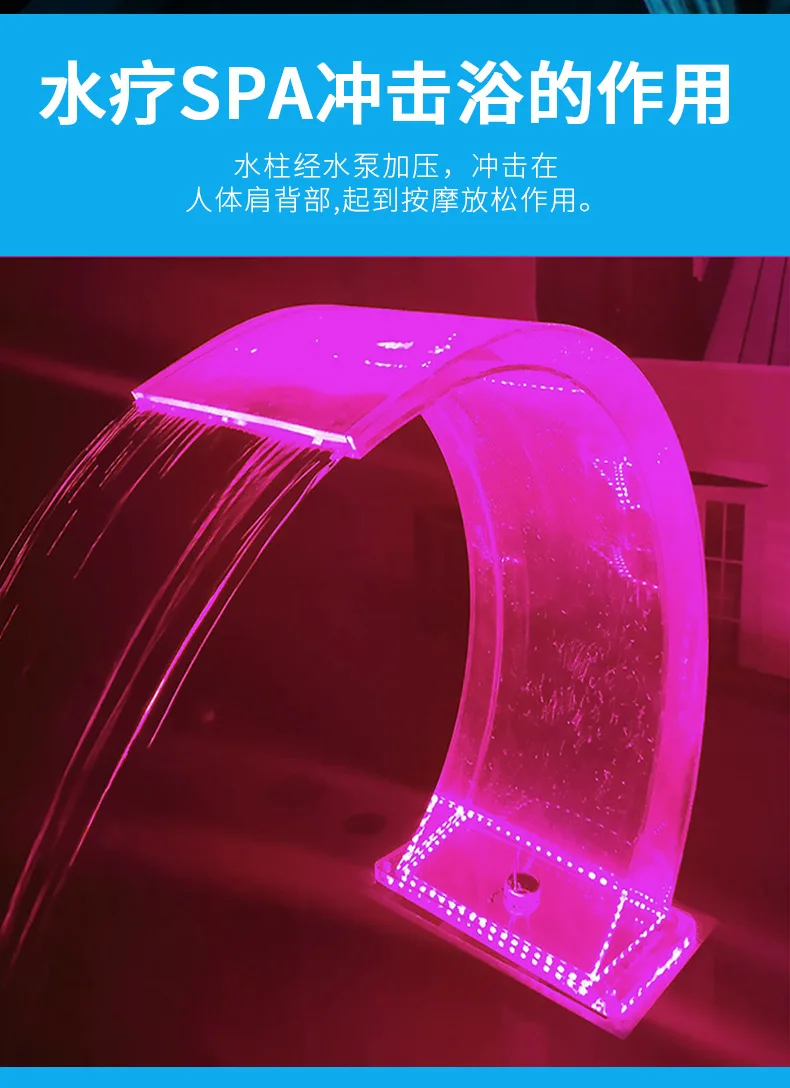 Outdoor Indoor Artificial Waterfall Acrylic Water Fountain Cascade Fountain Waterfall Spillway for Sheer Descent