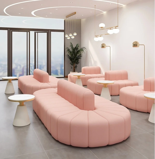 Modern Cream Style Hotel Lobby Lounge Reversible Sofa Wedding Studio Clothing Shop Beauty Salon Reception Sofa