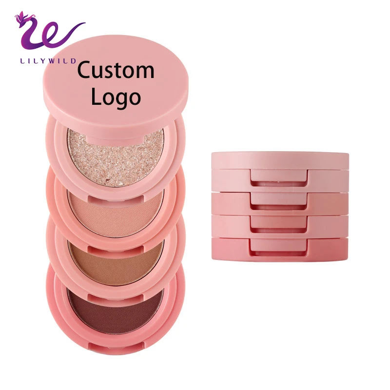 Private Label custom logo High Pigmented 4 color  Eye Shadow Mini Natural Customizable Makeup Eyeshadow Palette
