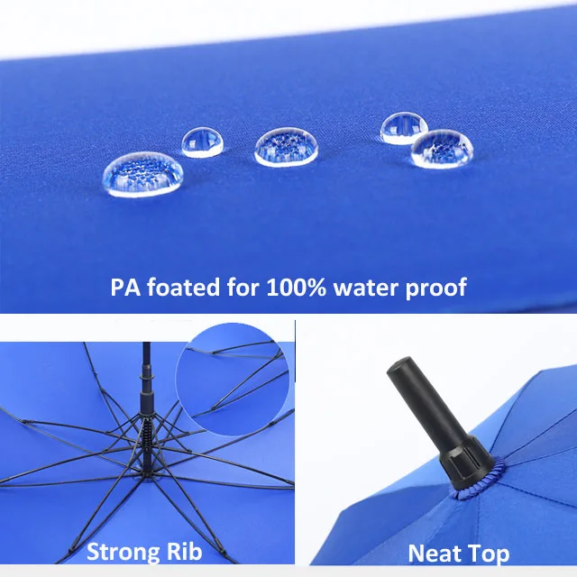 high quality auto open custom logo printed windproof straight golf umbrella manufacturers