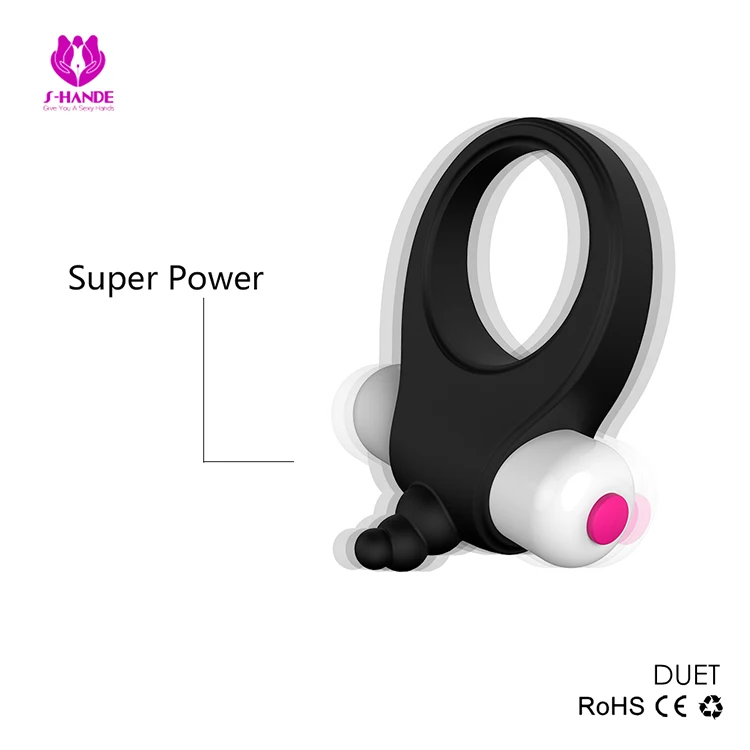 Mini Rabbit Ear Vibrator Penis with tongue licking Men Delay Time Extender Penis Cock Rings