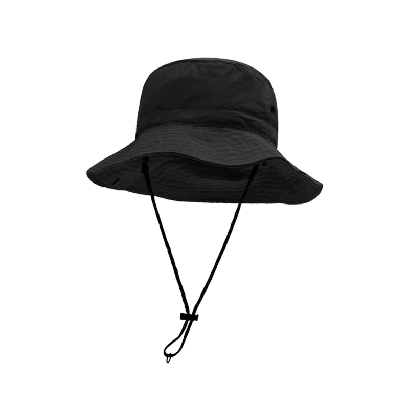 Wholesale Beach Fishing Outdoor Bucket Hat With String Fisherman Wide Brim Camping Bush Foldable Hat
