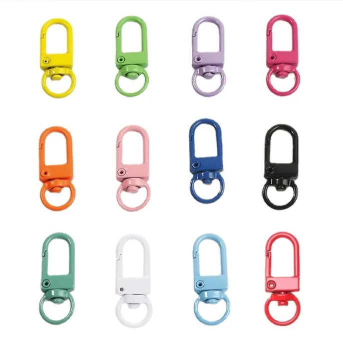 Key Chain Metal Baking Paint Color Alloy Shrimp Key Buckle Painted Door Pendant 8 Character KeyRing
