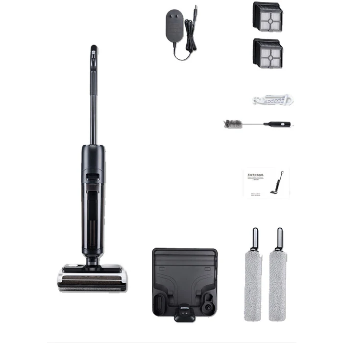 High Power 220W Cordless Vertical Wet Dry Vacuum Cleaner All in One Sweeping Mopping Self-Cleaning for Home/Office