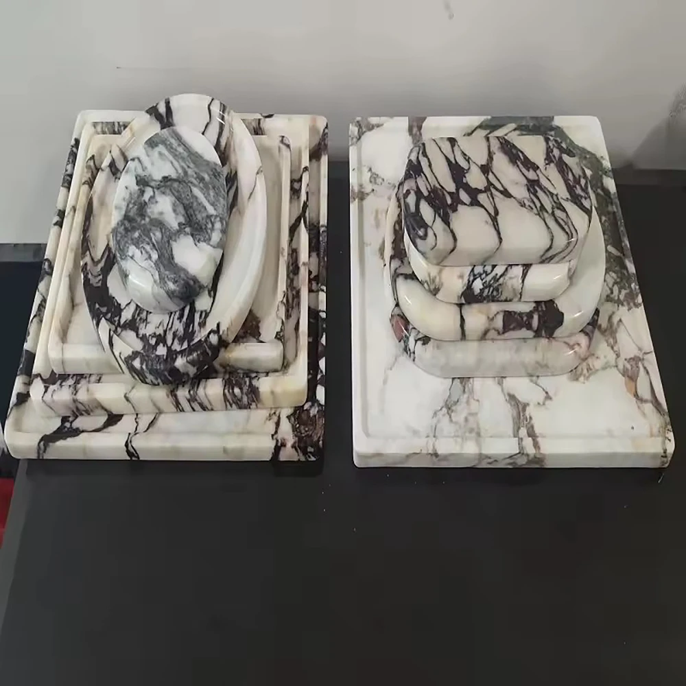 Поднос из натурального мрамора