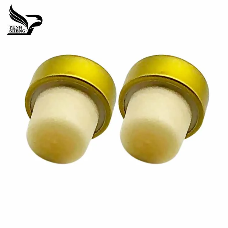 
customized coated aluminum t top synthetic cork decorative metal cork for wiskey bottle 