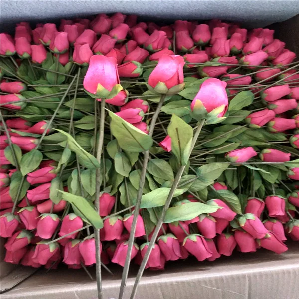 FCR1009 artificial flower wooden rose artificial rose bud