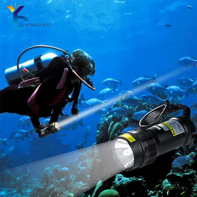5000lm scuba handle diving flashlight underwater diving HID rechargeable torch powerful