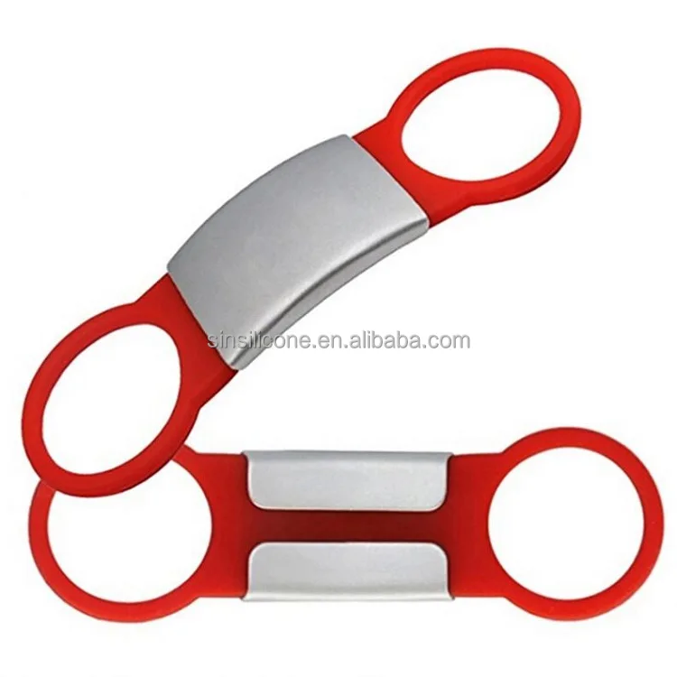 Silicone Rubber Silencers for  Dog/cat Tag Set -Red