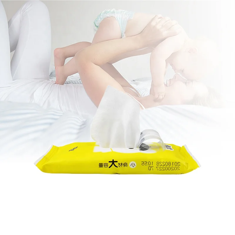 80PCS Unscented Cheap Organic Airlaid Paper Tissue Face With Coconut Oil Baby Wet Wipes