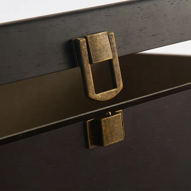 European-style single wooden champagne black high-grade high-gloss paint red wine gift box