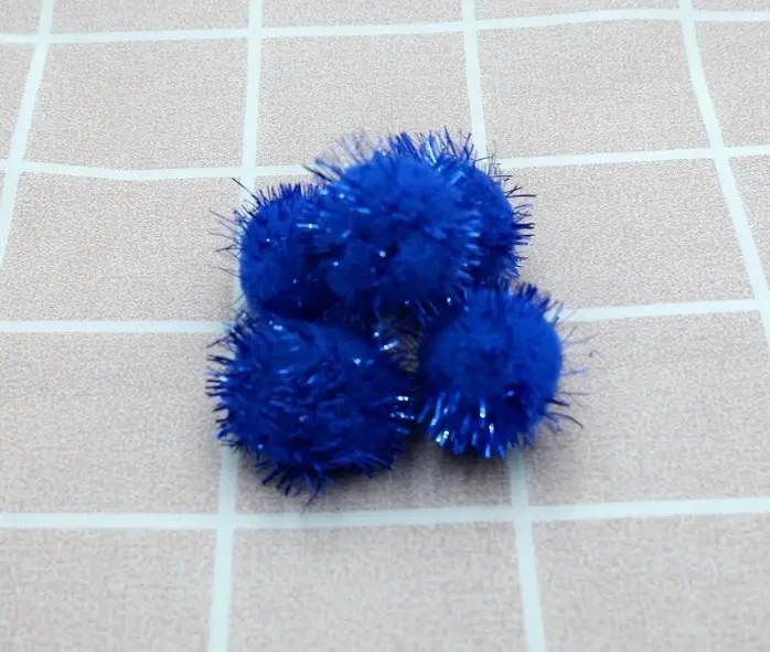 Pet Plush Ball DIY Glitter Pompoms Multicolor Pom Pom Balls Pet Cat Toy