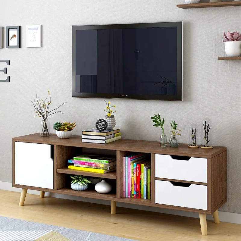 modern manufactured wood nordic media stand tv console cabinet