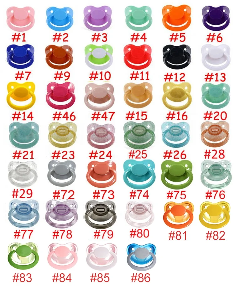 2022 ABDL Wholesale BPA Free 40 Color of Silicone Soother Adult Pacifier Dummy