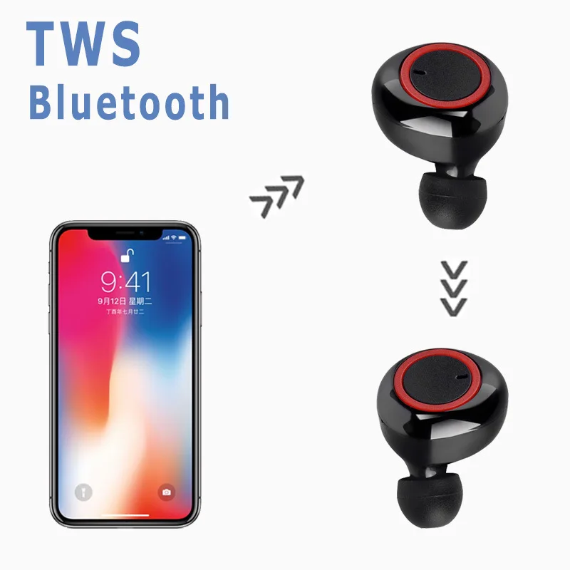 Y50 TWS BT  Earphone Wireless Headphone Stereo Headset Sport Earbuds Microphone With Charging Box For Smartphone