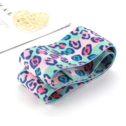 Custom Printing Fabric Leopard Print Exercise Fitness Hip Loop Booty Resistance Bands Set