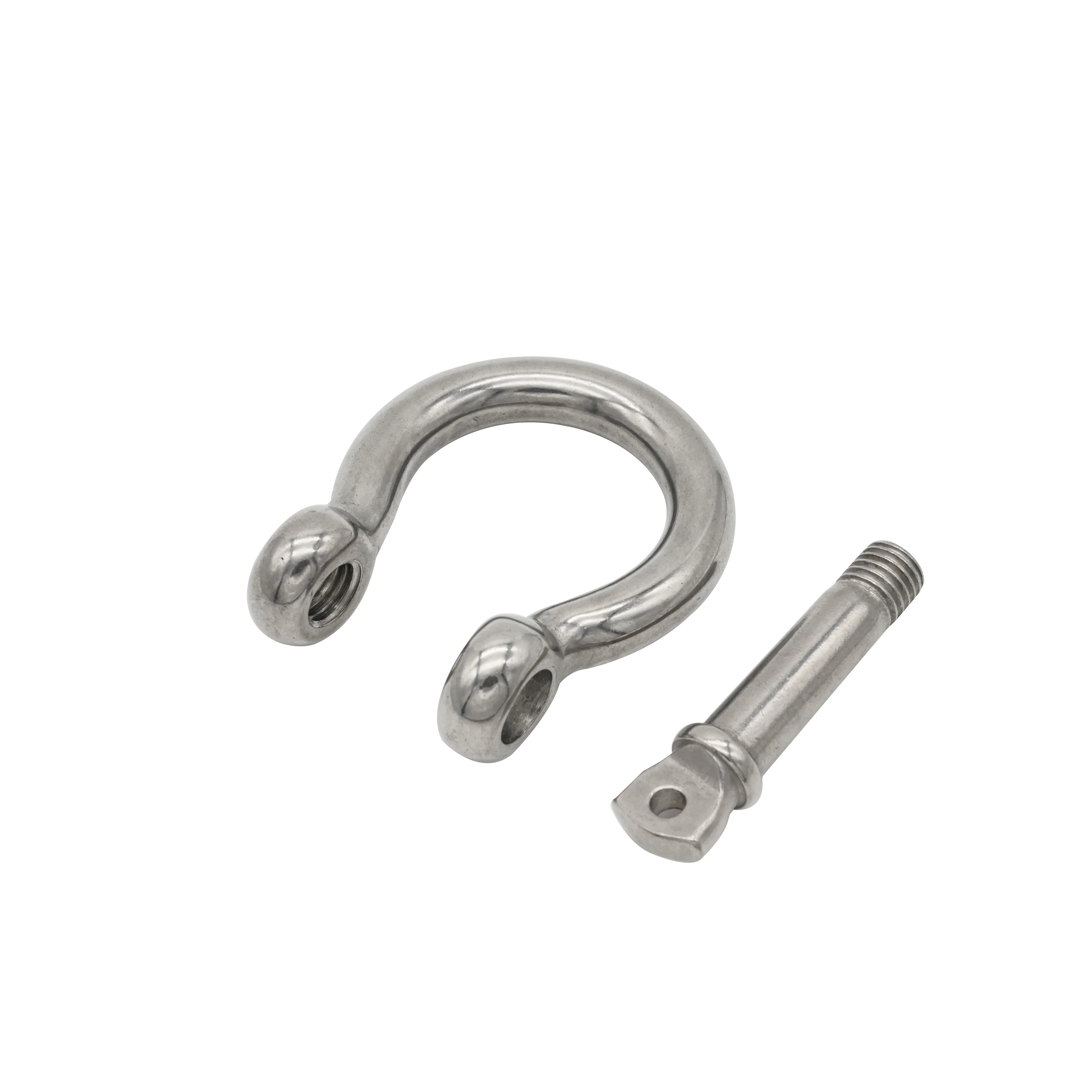 Stainless Steel M6 Screw Shackle 1/4 Inch Chain Shackle Bow Shackle Clevis Heavy Duty Screw Pin Shackle for Anchor, Towing, Off