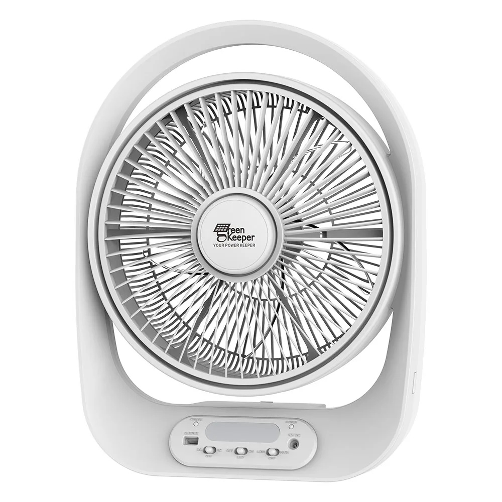 Солнечный вентилятор 12 дюймов, перезаряжаемый Настольный вентилятор