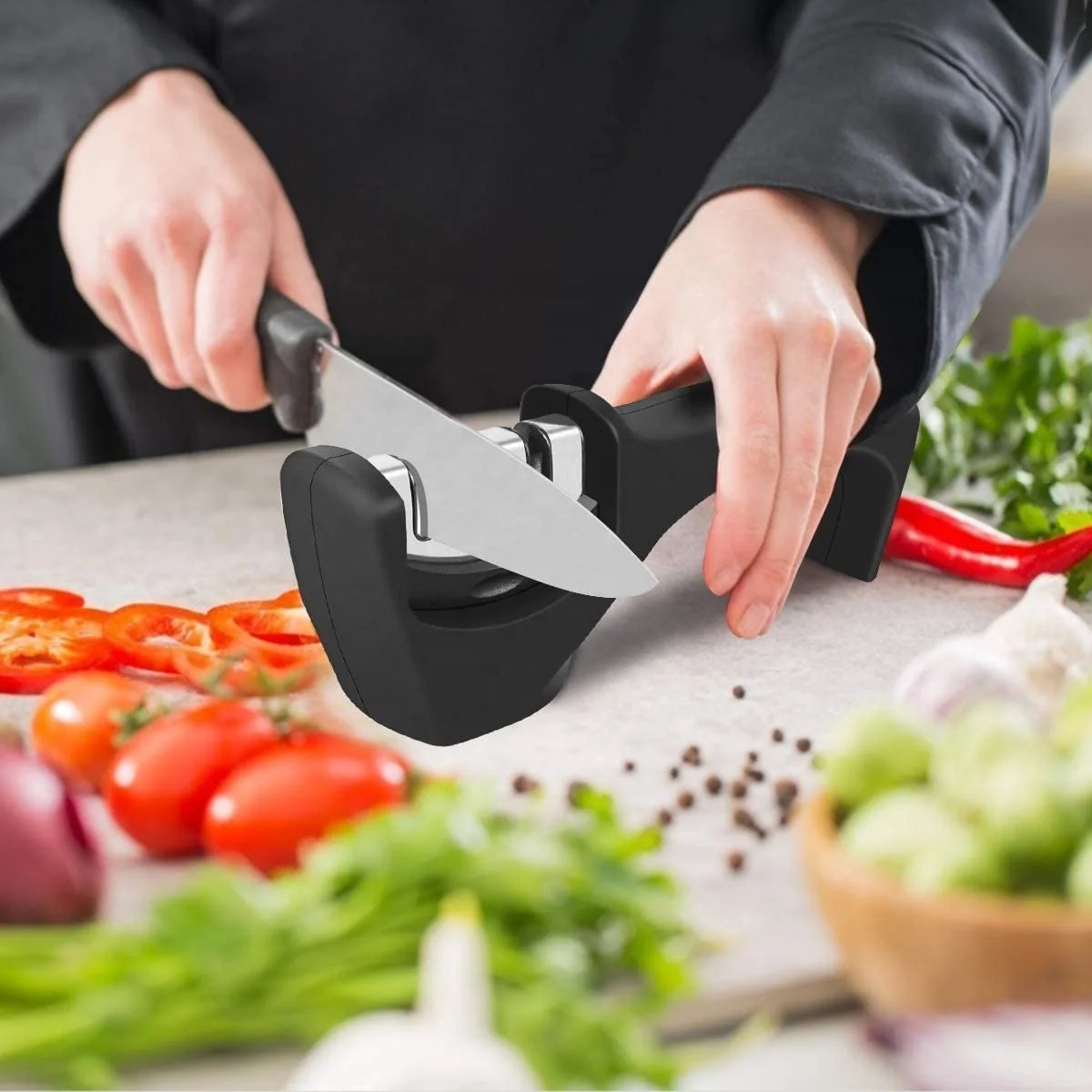 3-я ступенями Точило для кухонных ножей инструмент Электрическая точилка Профессиональный
