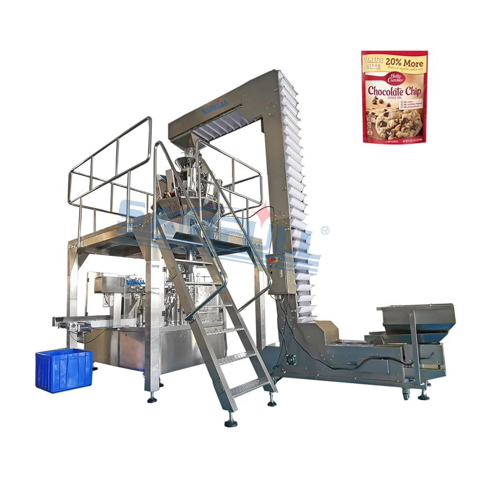 Automatic rotary snack nuts zipper bag premade pouch packing machine standup bag coffee bean doypack filling machine